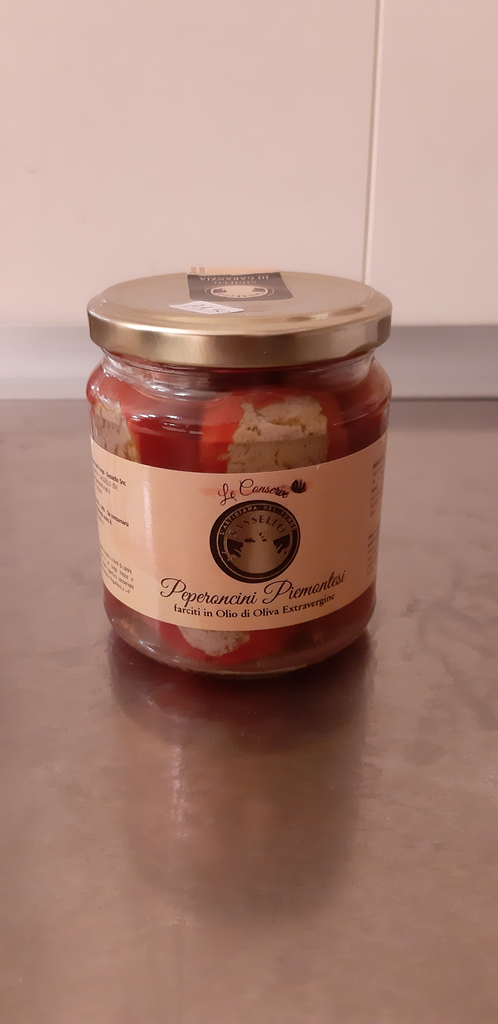 SASSELLO PEPERONCINI PIEMONTESI FARCITI SOTT'OLIO D'OLIVA EXTRAVERGINE