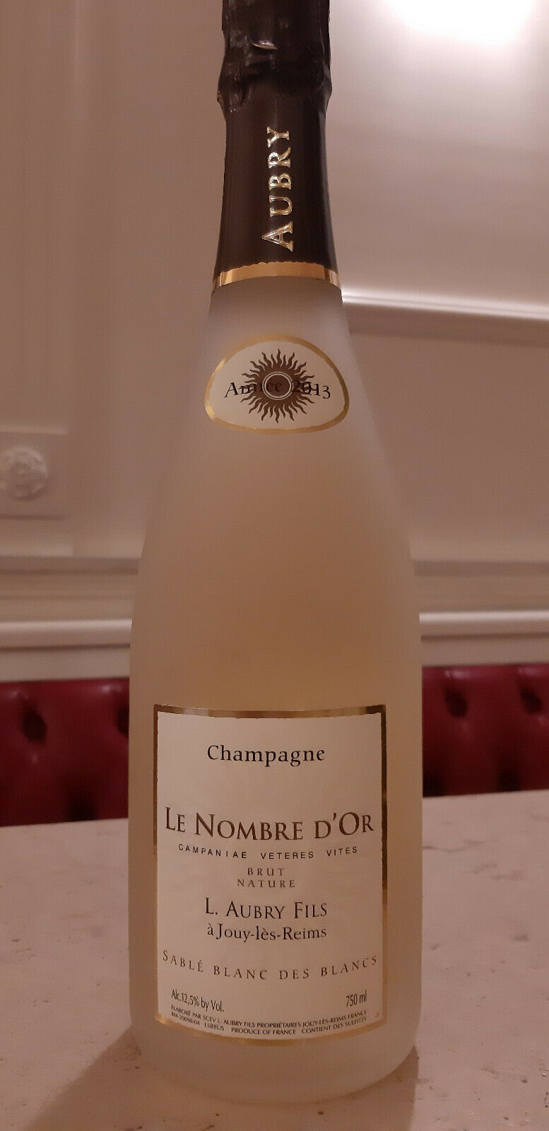 Champagne Brut Blanc des Blancs 'Le Nombre d'Or Sablé' 2013 | Aubry